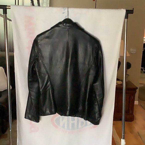 ANONYMOUS BY JACK CARLISLE BLACK LUXURY LEATHER BLAZER JACKET - Picture 4 of 4